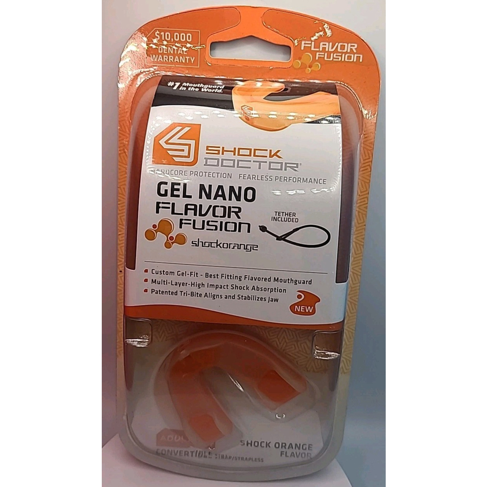 Shock Doctor Gel Nano Flavor Fusion Mouthguard Flavor Orange Adult Size 11+